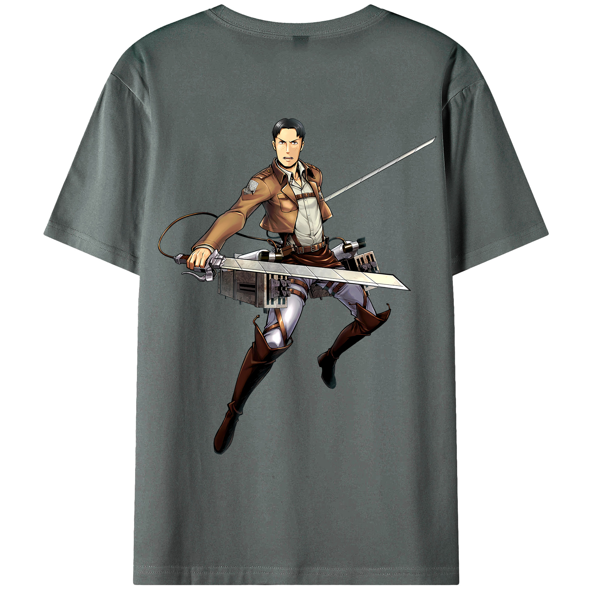 （画像用） 進撃の巨人 Attack on Titan 綿100％ メンズ半袖Tシャツ（バックプリント） 通気性